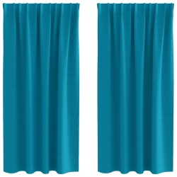 Rideaux occultants avec anneaux 2 pcs Turquoise 175 x 140 cm 558659558659