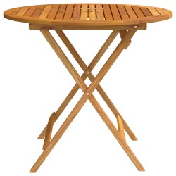 Table de jardin pliable Ø90x75 cm Bois d'eucalyptus solide 558674558674