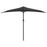Parasol de balcon avec mât en aluminium Noir 300x155x223cm Demi 558675558675