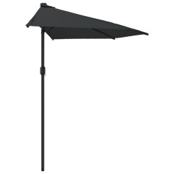 Parasol de balcon avec mât en aluminium Noir 300x155x223cm Demi 558675558675