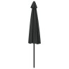 Parasol de balcon avec mât en aluminium Noir 300x155x223cm Demi 558675558675
