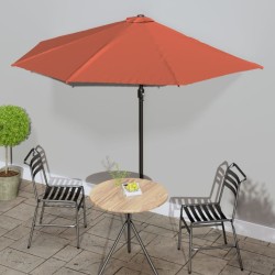 Parasol de balcon et mât en aluminium Terre cuite 300x155x223cm 558676558676