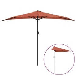Parasol de balcon et mât en aluminium Terre cuite 300x155x223cm 558676558676