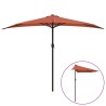 Parasol de balcon et mât en aluminium Terre cuite 300x155x223cm 558676558676
