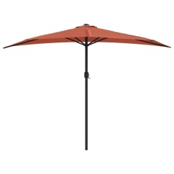 Parasol de balcon et mât en aluminium Terre cuite 300x155x223cm 558676558676