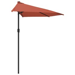 Parasol de balcon et mât en aluminium Terre cuite 300x155x223cm 558676558676