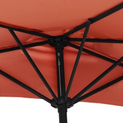 Parasol de balcon et mât en aluminium Terre cuite 300x155x223cm 558676558676