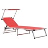 Chaises longues pliables et toit lot de 2 Aluminium textilène 558678558678