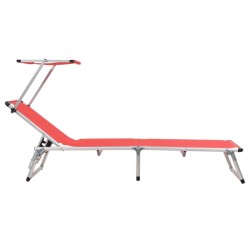 Chaises longues pliables et toit lot de 2 Aluminium textilène 558678558678