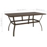 Table de jardin Marron 140x80x72 cm Acier 558685558685