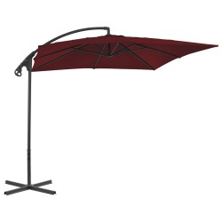 Parasol de jardin en porte-à-faux mât en acier rouge bordeaux 558686558686