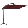 Parasol de jardin en porte-à-faux mât en acier rouge bordeaux 558686558686