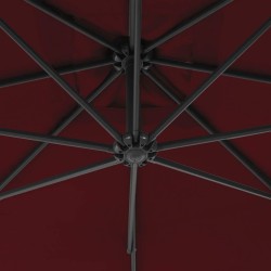 Parasol de jardin en porte-à-faux mât en acier rouge bordeaux 558686558686