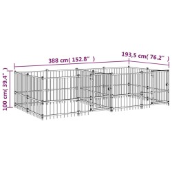 Chenil d'extérieur pour chiens Acier 7,51 m² 558692558692
