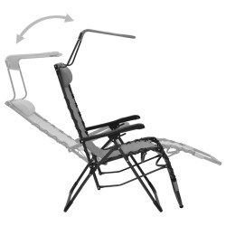 Chaise pliable de terrasse Textilène Gris 558693558693