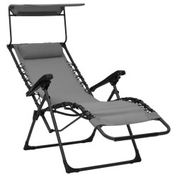 Chaise pliable de terrasse Textilène Gris 558693558693