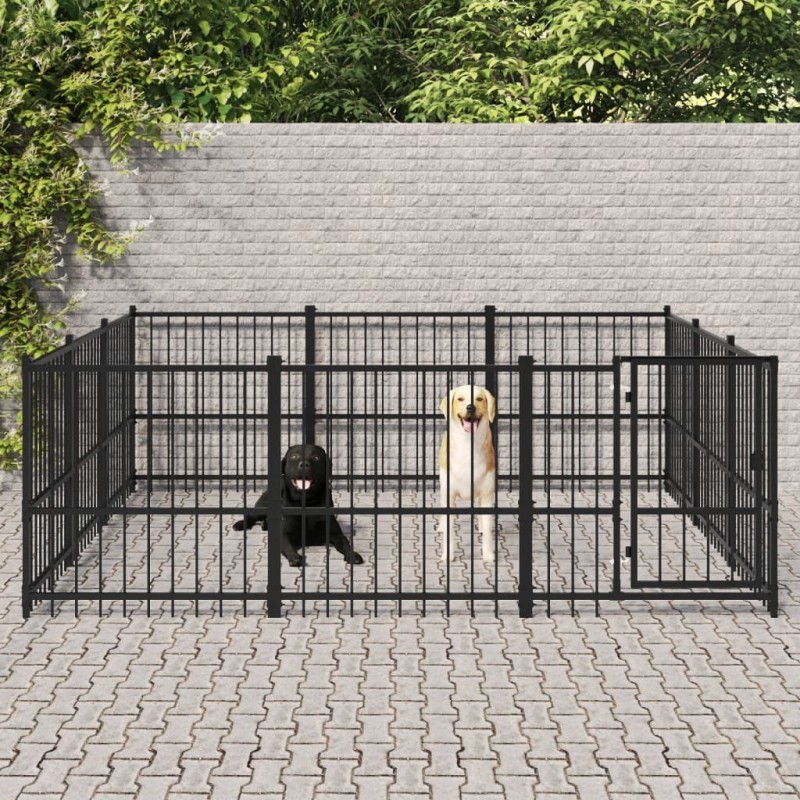Chenil d'extérieur pour chiens Acier 8,47 m² 558694558694
