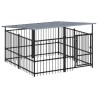 Chenil d'extérieur avec toit pour chiens Acier 3,75 m² 558695558695