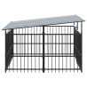 Chenil d'extérieur avec toit pour chiens Acier 3,75 m² 558695558695