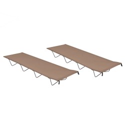 Lits de camping 2 pcs 180x60x19 cm Tissu Oxford et acier Taupe 558696558696