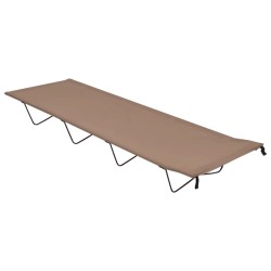 Lits de camping 2 pcs 180x60x19 cm Tissu Oxford et acier Taupe 558696558696
