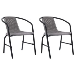 Chaises de jardin lot de 2 Plastique Rotin et acier 110 kg 558697558697