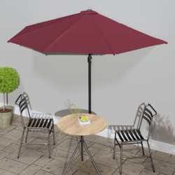 Parasol de balcon mât en aluminium Bordeaux 300x155x223 cm Demi 558698558698