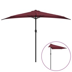 Parasol de balcon mât en aluminium Bordeaux 300x155x223 cm Demi 558698558698