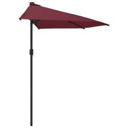 Parasol de balcon mât en aluminium Bordeaux 300x155x223 cm Demi 558698558698