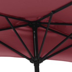 Parasol de balcon mât en aluminium Bordeaux 300x155x223 cm Demi 558698558698