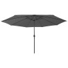 Parasol de jardin avec lumières LED et mât en métal anthracite 558699558699