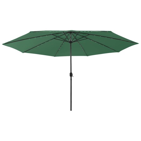 Parasol de jardin avec lumières LED et mât en métal 400 cm vert 558700558700