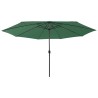 Parasol de jardin avec lumières LED et mât en métal 400 cm vert 558700558700