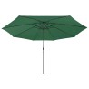 Parasol de jardin avec lumières LED et mât en métal 400 cm vert 558700558700