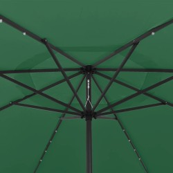 Parasol de jardin avec lumières LED et mât en métal 400 cm vert 558700558700