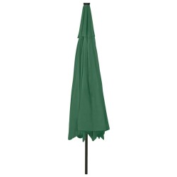 Parasol de jardin avec lumières LED et mât en métal 400 cm vert 558700558700