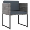 Ensemble à manger de jardin coussins 9pcs Résine tressée Gris 558706558706