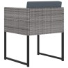 Ensemble à manger de jardin coussins 9pcs Résine tressée Gris 558706558706