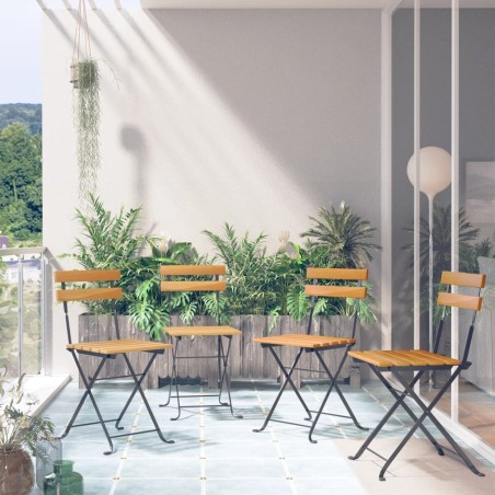 Chaises de bistro pliables lot de 4 Bois d'acacia massif 558708558708