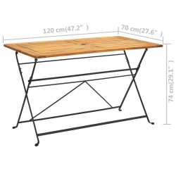 Table pliable de jardin 120x70x74 cm Bois d'acacia massif 558709558709