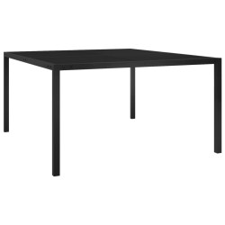 Table de jardin 130x130x72 cm Noir Acier et verre 558711558711