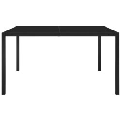 Table de jardin 130x130x72 cm Noir Acier et verre 558711558711