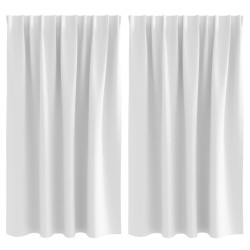 Rideaux occultants avec anneaux 2 pcs Blanc lumineux 558720558720