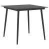 Table à dîner de jardin Noir 80x80x74 cm Acier et verre 558721558721