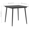 Table à dîner de jardin Noir 80x80x74 cm Acier et verre 558721558721