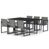 Salon de jardin 7 pcs avec coussins Résine tressée Gris 558723558723