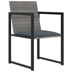 Salon de jardin 7 pcs avec coussins Résine tressée Gris 558723558723