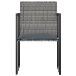 Salon de jardin 7 pcs avec coussins Résine tressée Gris 558723558723