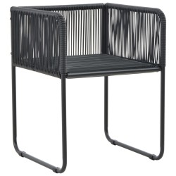 Chaises d'extérieur lot de 4 avec oreillers Résine tressée Noir 558728558728