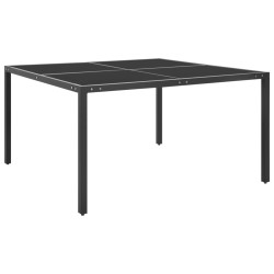 Table de jardin Anthracite 130x130x72 cm Acier et verre 558756558756